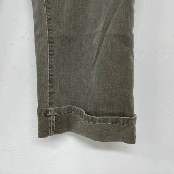 NYDJ Army Green Marilyn Crop Jeans Lift Tuck Technology Womens 14 Fall Denim - Image 2