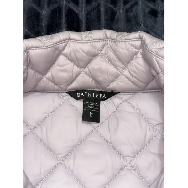Athleta Women Light Pink Puffer Whisper Featherless Puffy Quilted Size Medium - Image 3