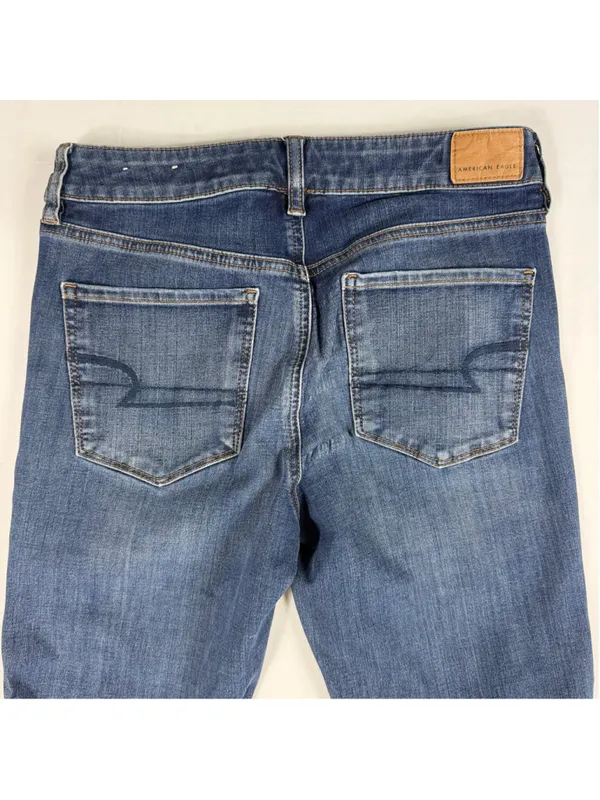 American Eagle Hi Rise Next Level Stretch Jegging Size 8 Reworked Distressed - Image 4