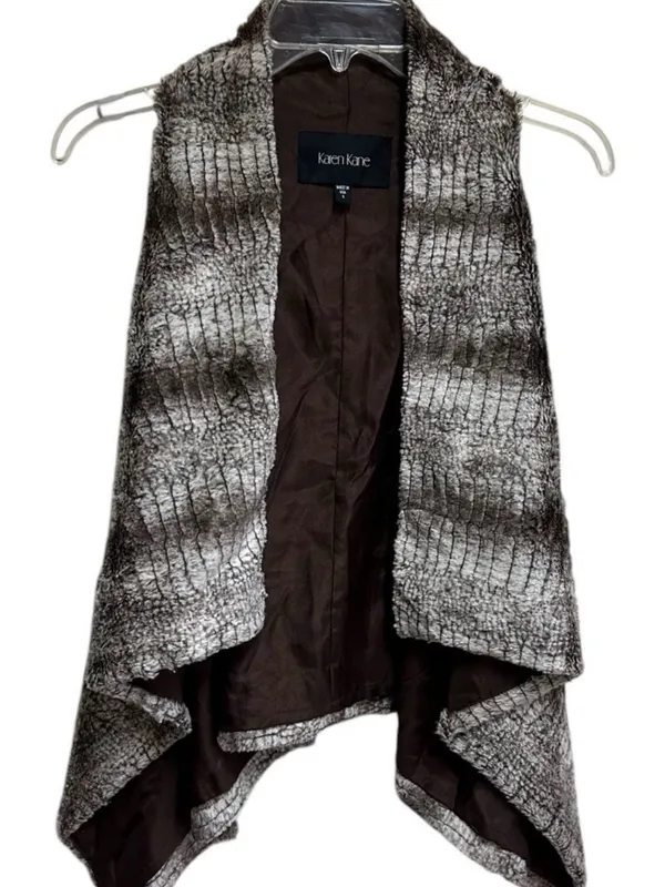 Karen Kane Vest Faux Fur Size Small Quite Luxury Old Money Elevated Staple - Image 2