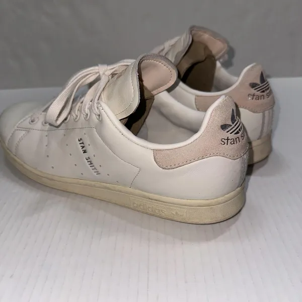 Adidas Stan Smith Shoes Womens Size 10.5 White Pink Leather Tennis‎ Sneakers - Image 5