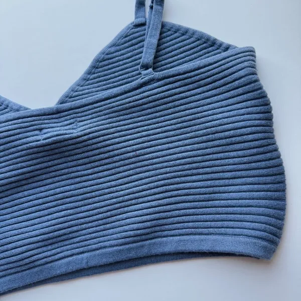 Aerie NWT Take Charge Sweater Corset Tank Top Cropped Blue Size Large L NEW - Image 9