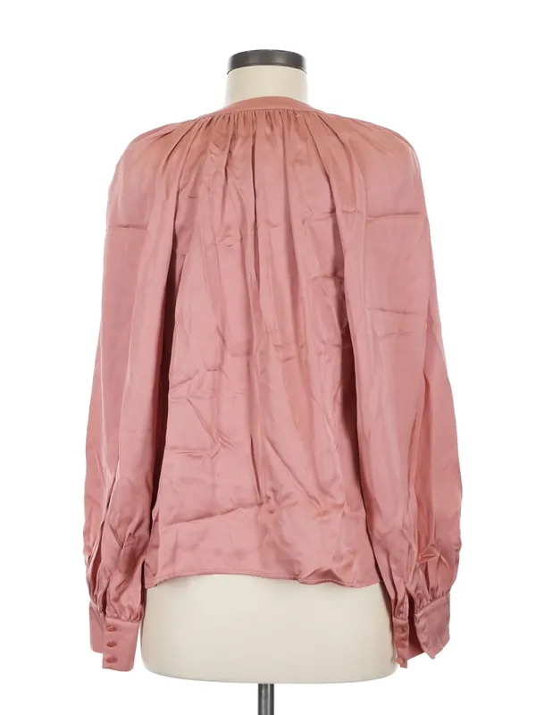 Sezane lealys shirt in rosewood - Image 4