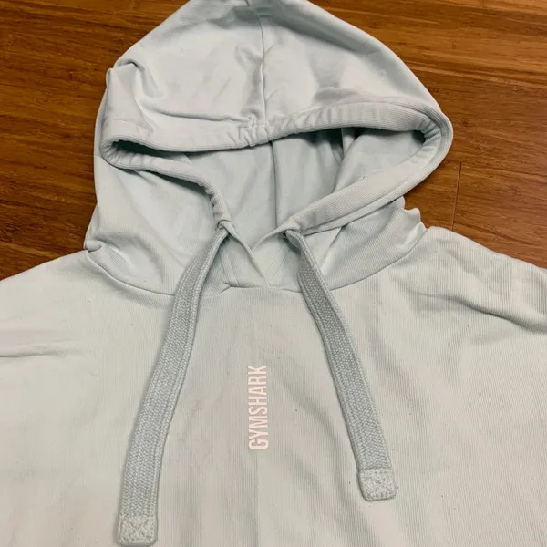 Gymshark Hoodie Womens Medium Cropped Thumb‎ Hole Athletic Pullover Activewear - Image 2