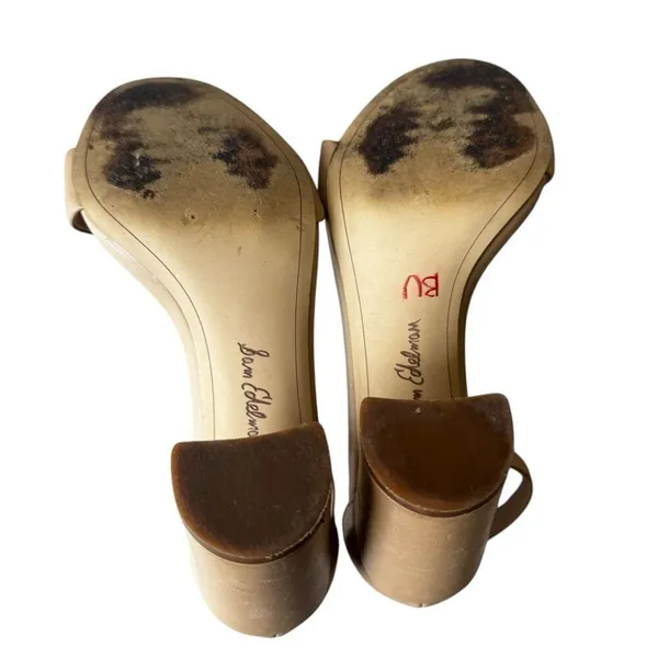 Sam Edelman Yaro Ankle Strap Sandal Oatmeal Kid Leather SZ 8.5 - Image 7