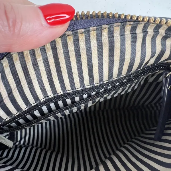 Kate Spade Lombard Street Cayli Crossbody Bag Navy Pebbled‎ Leather Purse READ - Image 13