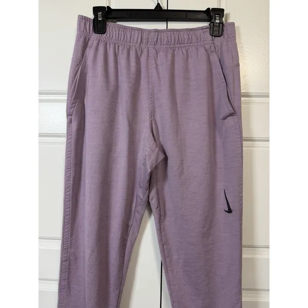 Nike Yoga Dri-FIT Joggers Womens Small Purple Heathered Tapered Sweatpants - Image 4