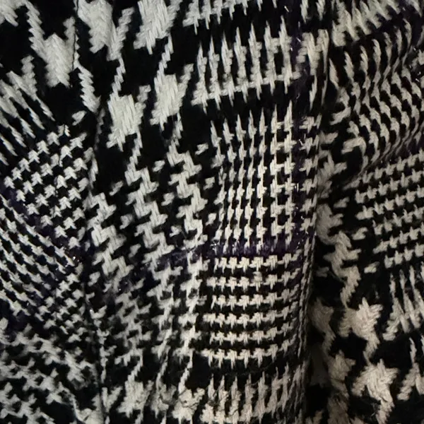 VINTAGE Chico's Black and White Patterned Jacket silver purple size 1 medium - Image 4