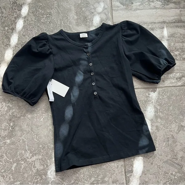 Aritzia Wilfred Billow Top Puff Shoulder Henley Blouse Size XS New with Tag - Image 3