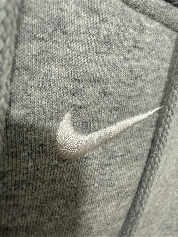 Nike Gray Crewneck Hoodie with White Swoosh Size Small - Image 14