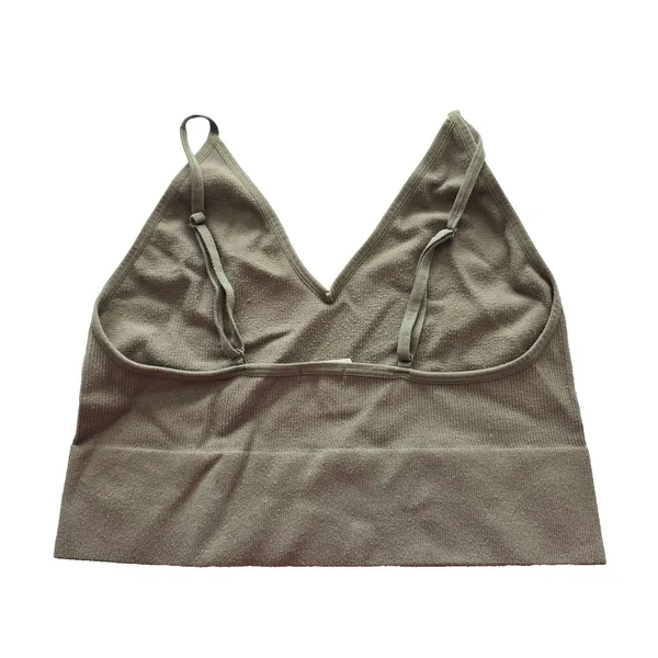 Ribbed Comfort Y2K Bra Top Wireless Pullover‎ Stretch Sleep Bozzolo Green M/L - Image 2