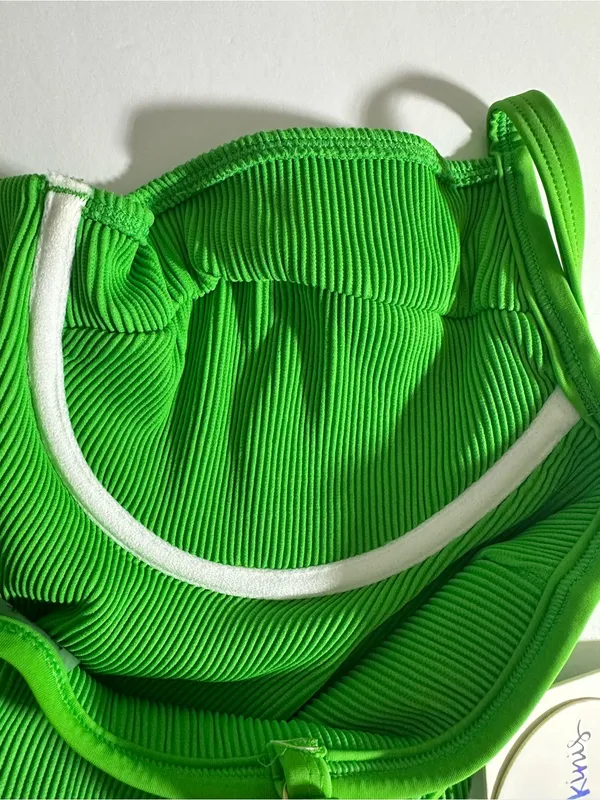Kulani Kinis Neon Green Ribbed One piece Swimsuit Size XL NWT - Image 6