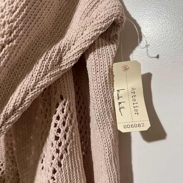 NWT Artelier Nicole Miller Open-Knit Hooded Cardigan 2XL - Image 4