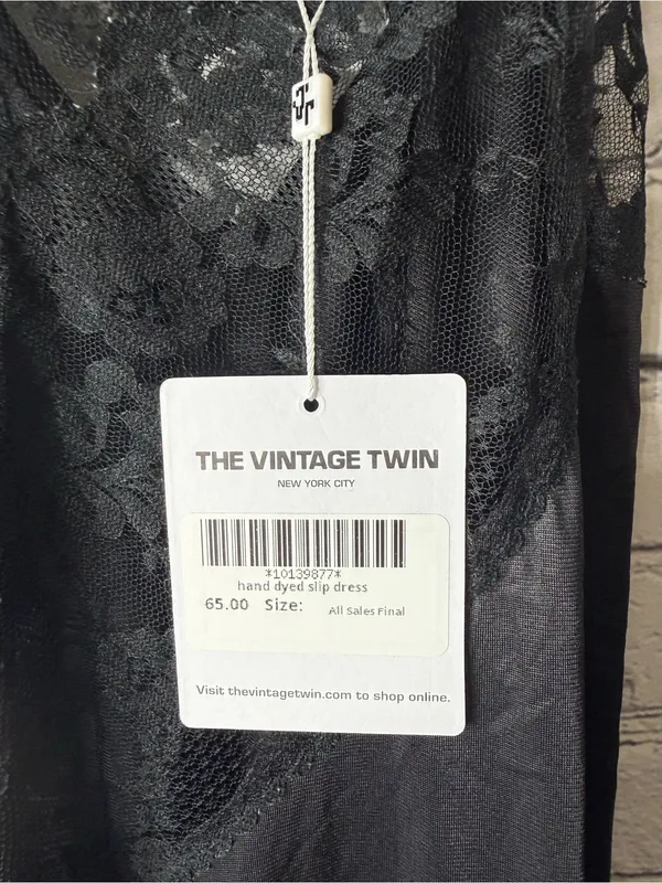 NWT the vintage twin Black Lace-Trim Slip Dress - Women's Intimates - Image 10