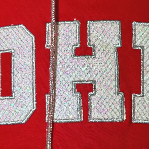 Colosseum Ohio State Buckeyes Womens S Rhinestone Drawstring Bling Hoodie NWT‎ - Image 4