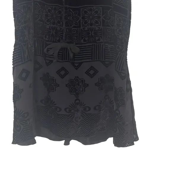 Free People Women's Size 6 Small Black Velvet‎ Sequin Wymsgoth Romantic Top - Image 3