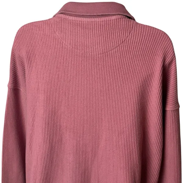 Aerie Oversized Beyond Ribbed Quarter‎ Zip Pullover Sweater Pink Cozy S - Image 6