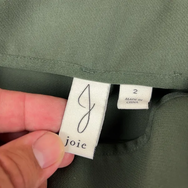 Joie Womens Size 2 Olive Green Wide Leg Crepe High Rise Dress Pants Trousers - Image 2