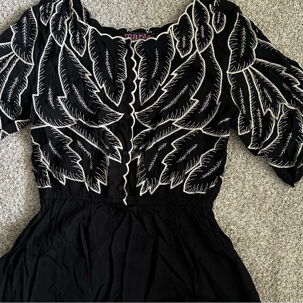 Maple Anthropologie Odd Rubies Embroidered Peplum Top - Image 3