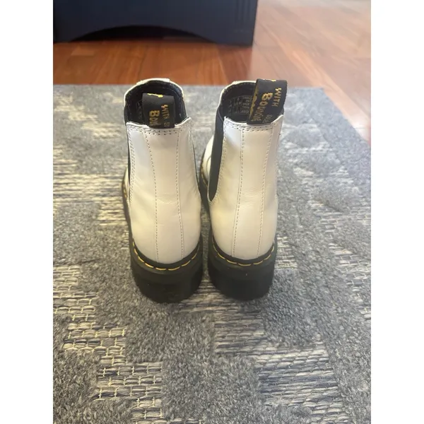Dr. Martens Boots Chelsea Quad Platform White Leather 2976 Shoe Womens 7/ Mens 6 - Image 4