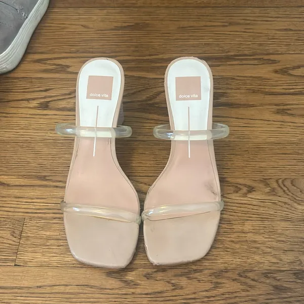 Dolce Vita Clear-Strap Block-Heel Sandals Nude Size 8 - Image 2