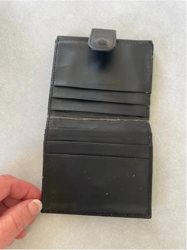 Women's Black Leather Wallet One Size - Image 4