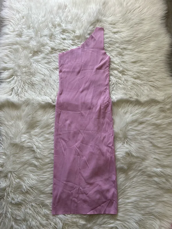 Vici One-Shoulder Mauve Pink Dress with Waist Tie Size Medium - Image 5
