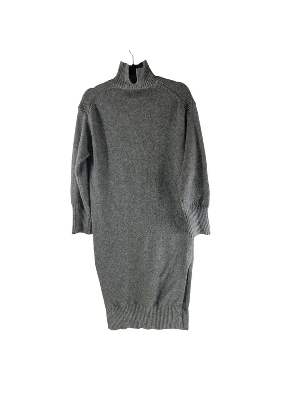 H&M Gray Midi Turtleneck Sweater Dress XS Wool Blend - Image 3
