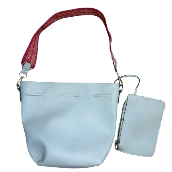 Nathaniel Colorful Strap Bucket Bag Blue - Image 5