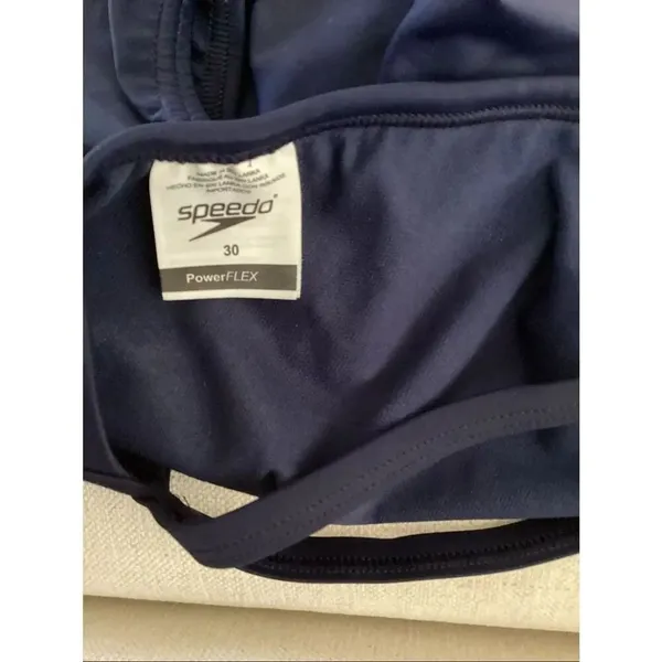 SPEEDO Power FLEX ECO Solid Core Flyback One Piece Swimsuit, Navy, Size 30, NWOT - Image 7