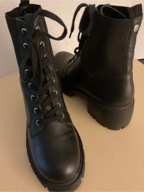 Steve Madden women Black platform Lace-Up Chunky Combat Boots US 9.5 - Image 3