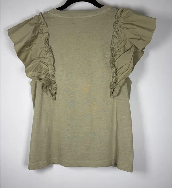Aviator Nation Nation Ltd Para Boxy Tee Moss Ruffle Small Coquette Romantic Feminine Demure - Image 11