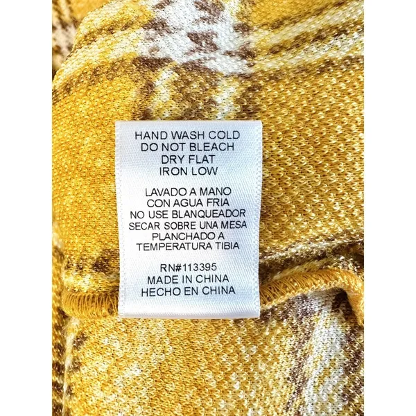 En Crème Women's‎ Small Sherpa Shacket Jacket Plaid Oversized Mustard Streetwear - Image 10