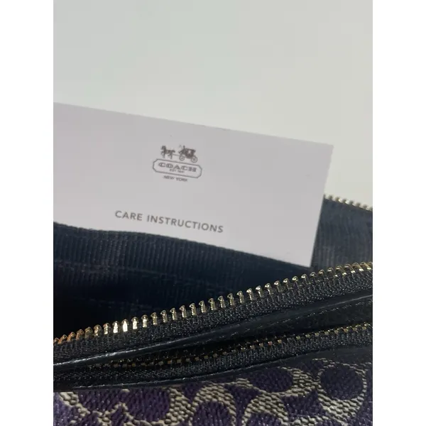Coach Small Leather Wristlet Purse Cobalt Blue/ ‎ Navy - Image 5