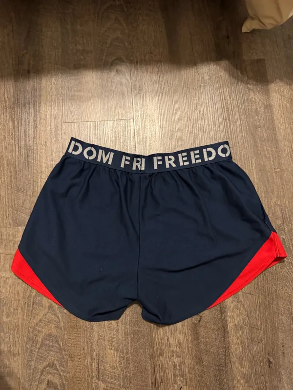 Under Armour with Navy and Red Trim Athletic Shorts - Image 3