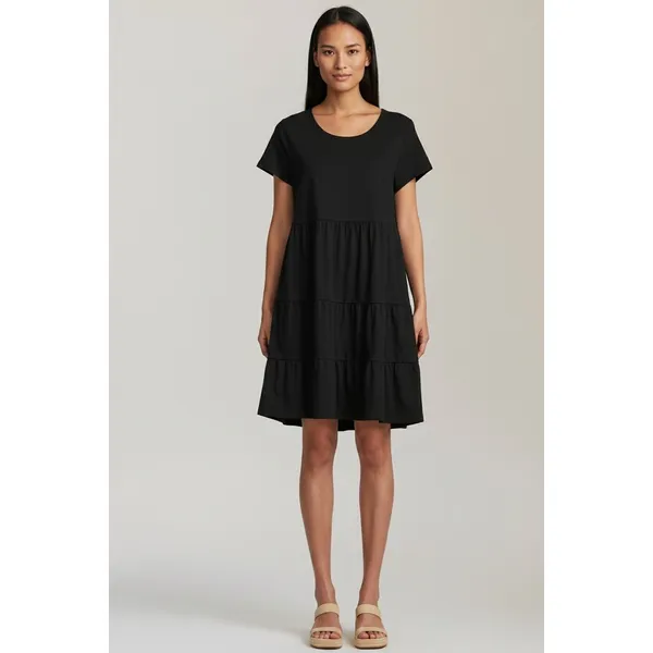 Time and Tru Womens Dress Size M Black Tiere Cotton Minimalist Whimsigoth - Image 7
