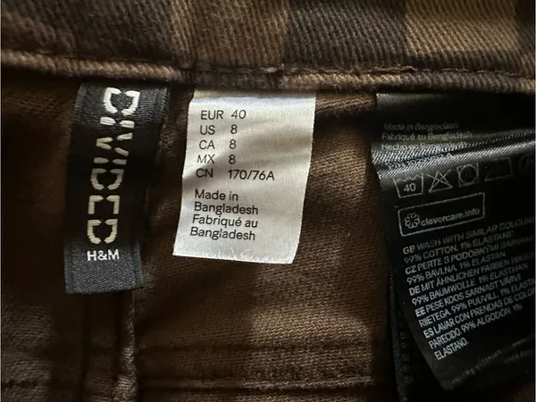 Divided Brown Checkerboard High-Waist Pants - Image 4