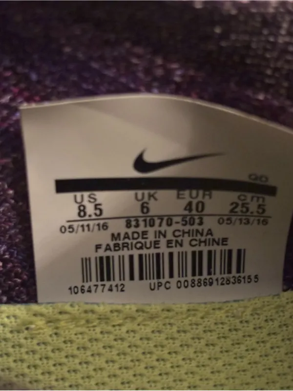Nike Women's Free Purple Knit Running Sneakers, Size 8.5 - Image 7