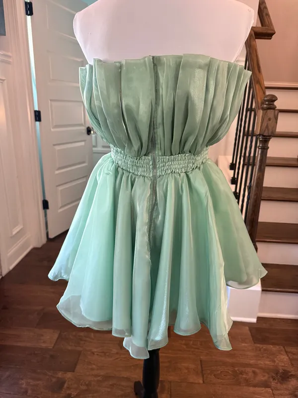 Anthropologie Mable NWOT Elegant Green Tulip Dress with Back Zipper - Image 2