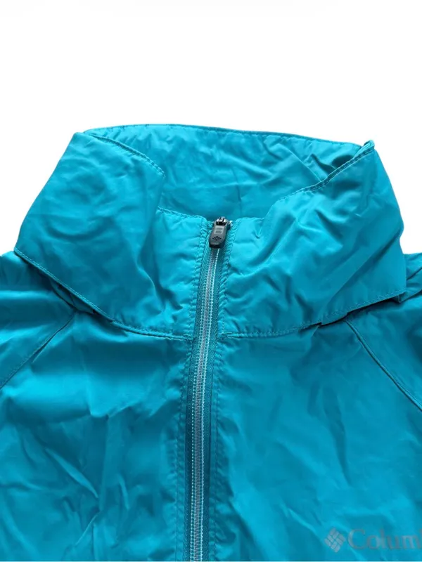 Columbia Womens Packable Lightweight Rain Jacket Windbreaker Teal Blue Size M⁠ - Image 3