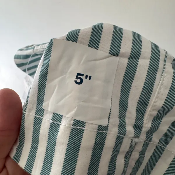 NEW!! Old‎ Navy Everyday Shorts 5” Inseam Green and White Stripe - Image 4