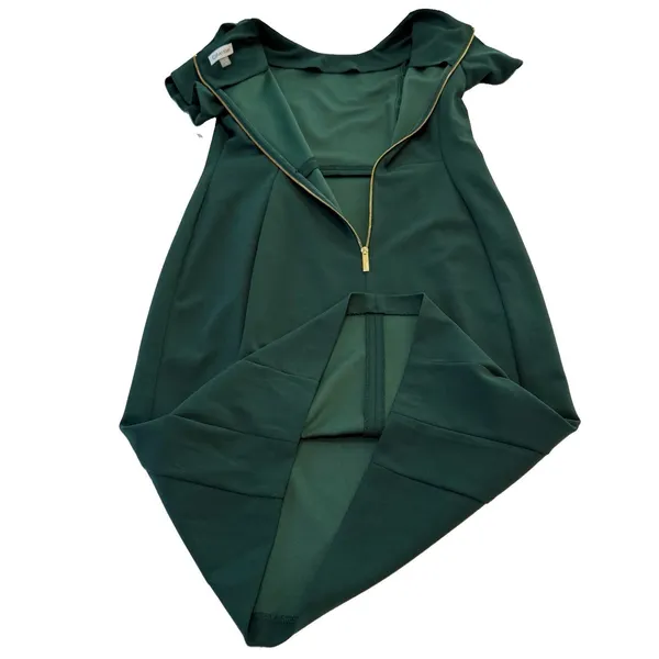 Calvin Klein Dark Green‎ Tulip Sleeve Stretch Crepe Sheath Dress Size 12 - Image 8