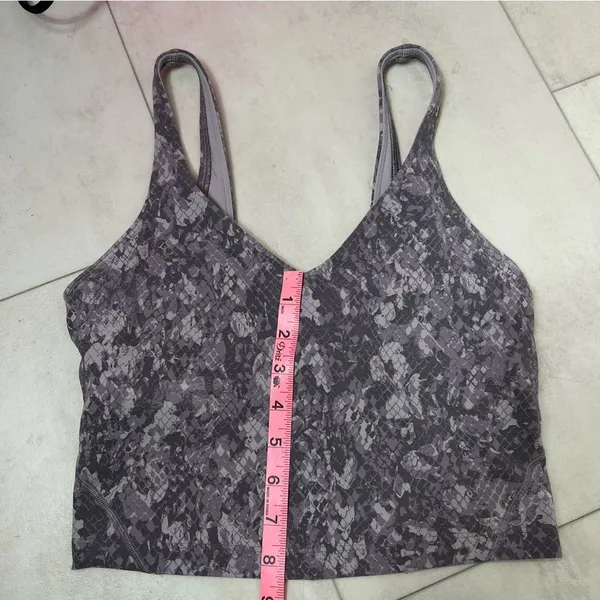 Lululemon Align Tank Top Grey Brown Snakeskin Animal Print Crop V-Neck‎ Yoga Bra - Image 5