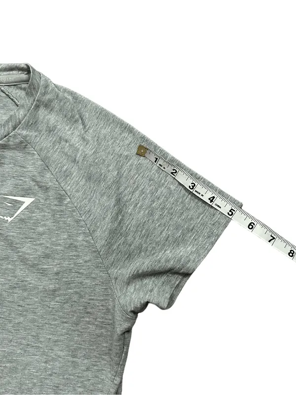 Gymshark Vital Seamless Athletic Short Sleeve Logo T-Shirt Gray Medium - Image 8