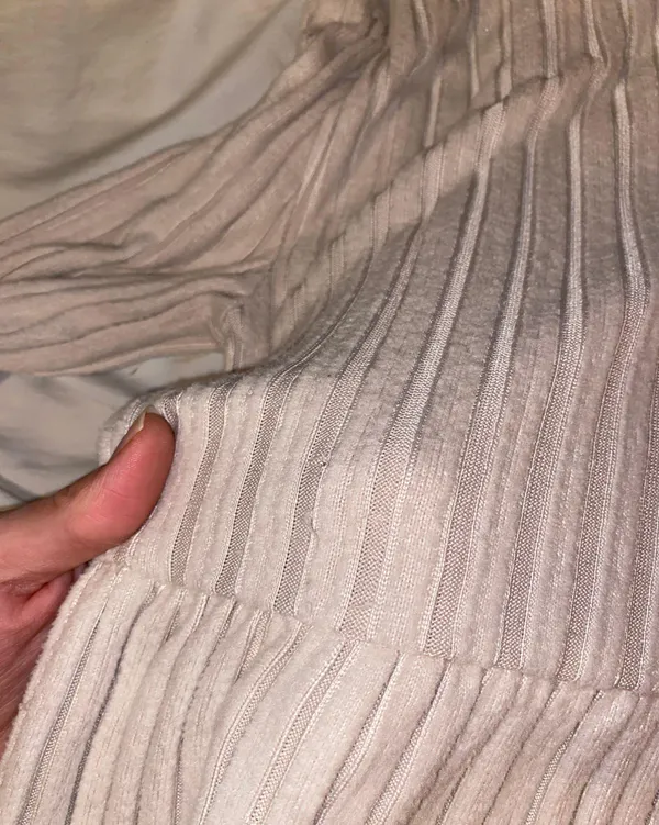 Neutral Mock Neck Sweater Dress Tan - Image 3