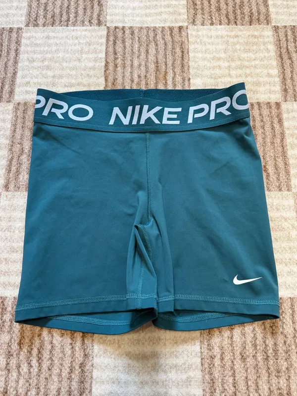 Nike Pro High Rise Compression Shorts Size Medium Women’s Teal Blue Athletic - Image 2
