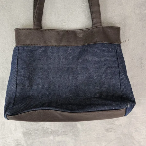 Gold Coast Blue Denim Faux Leather Shoulder Bag‎ - Image 6