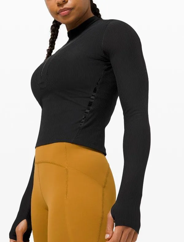 Lululemon Cropped Long Sleeve Top Gloss Trim🖤 - Image 2