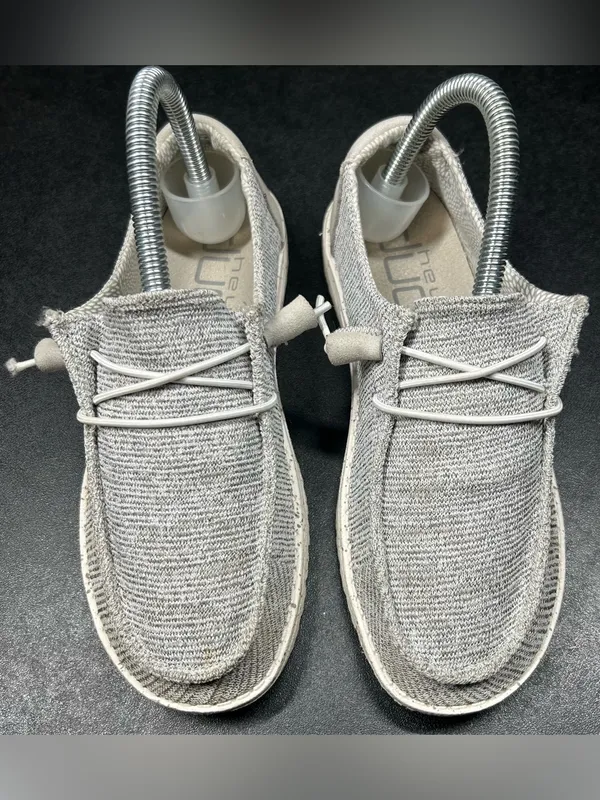 Hey Dude Women’s Size 5 Wendy Grey Stretch Cloud Slip On Shoes - Image 3