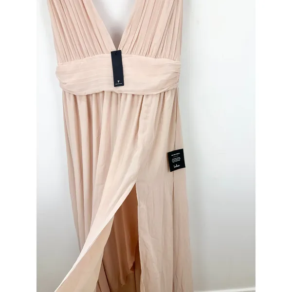 Lulus Heavenly Hues Blush Maxi Dress Chiffon Bridesmaid Formal Evening XL NWT - Image 11
